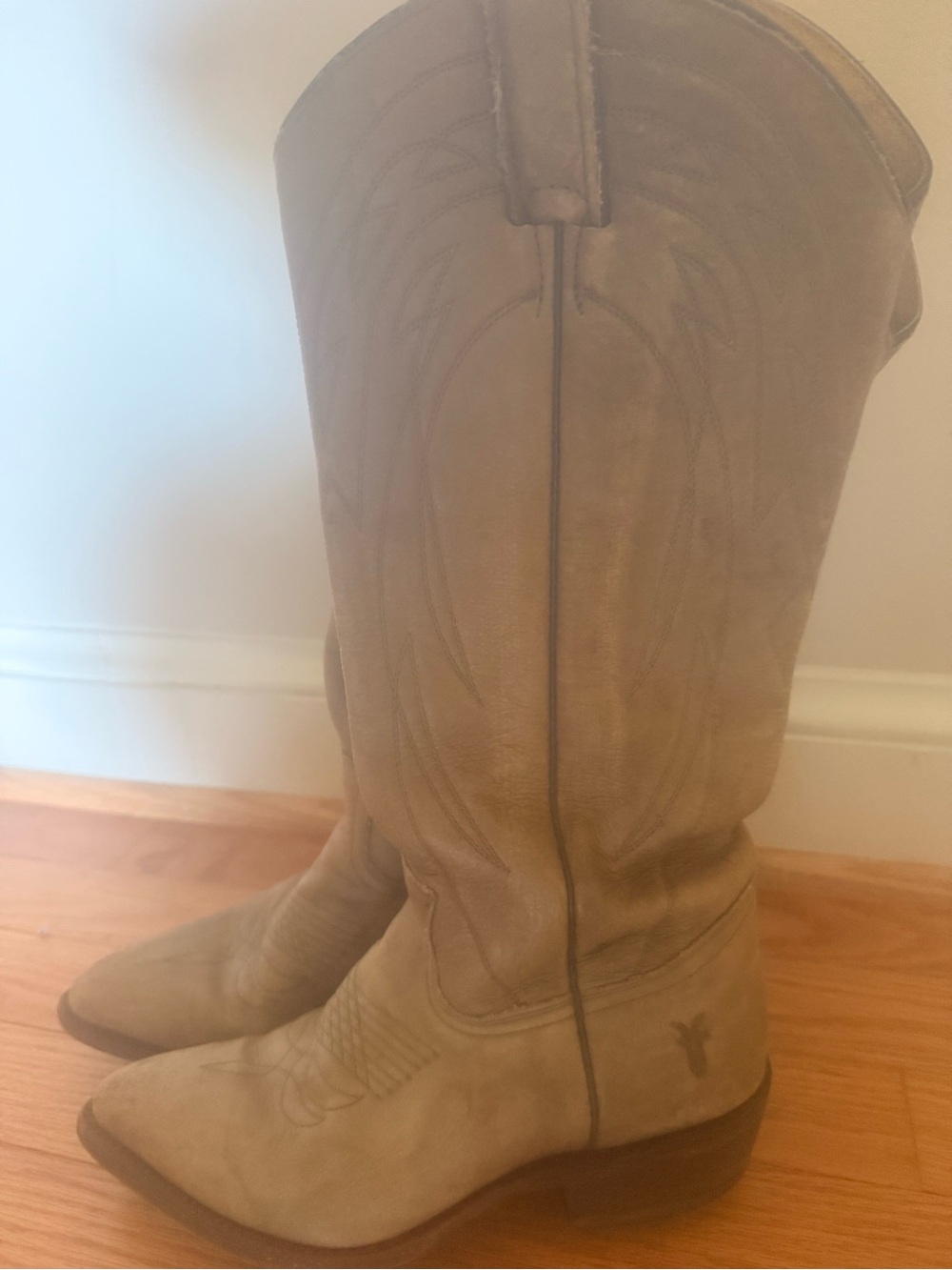 Frye Women's Tan Leather Western Knee Boots